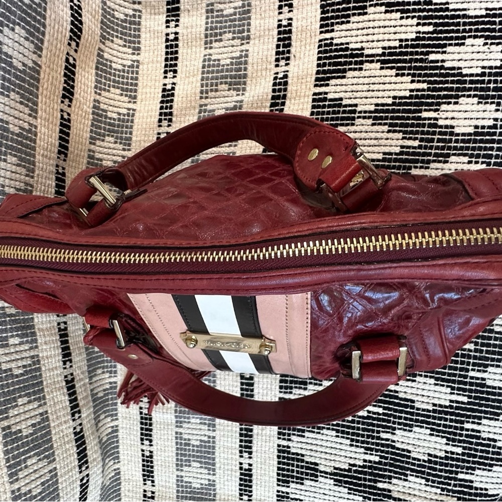 L.A.M.B. Red leather boston/bowler style bag - Picture 9 of 13